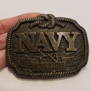 Koleaco US NAVY Brass Nautical Belt Buckle Rope